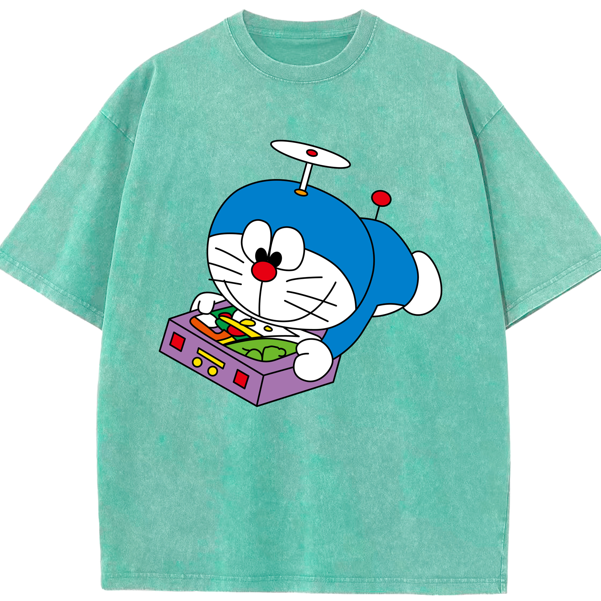 （画像用） ドラえもん Doraemon 綿100% ヴィンテージ風 半袖Tシャツ（フロントプリント）